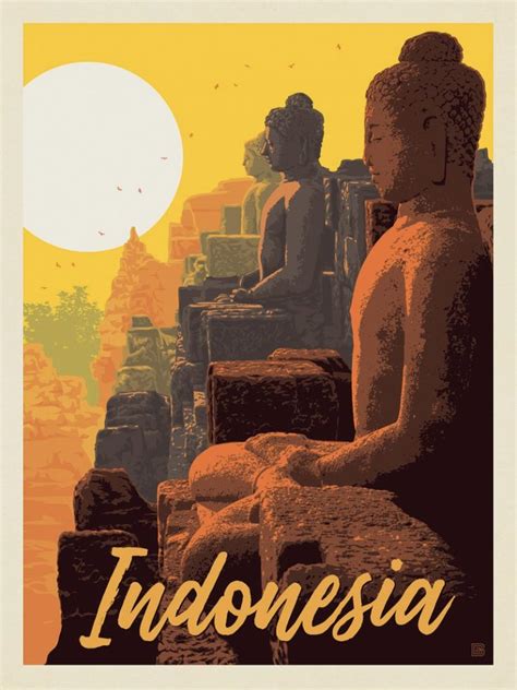 Indonesia In 2020 Retro Travel Poster Vintage Poster Design Poster