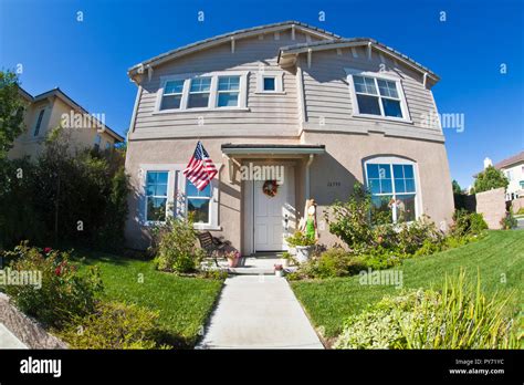 Two Story Suburban House In San Diego Southern California Stock Photo