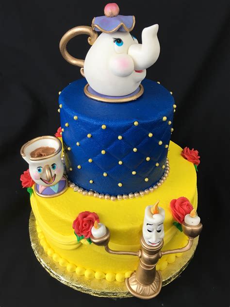 Beauty And The Beast Cake Fondant Figures Made By Me Cake Frosted By
