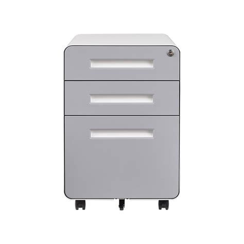 Slim frame with 2 boxes and 1 file drawer. 3 Drawer Mobile File Cabinet with Lock, Under Desk Metal ...