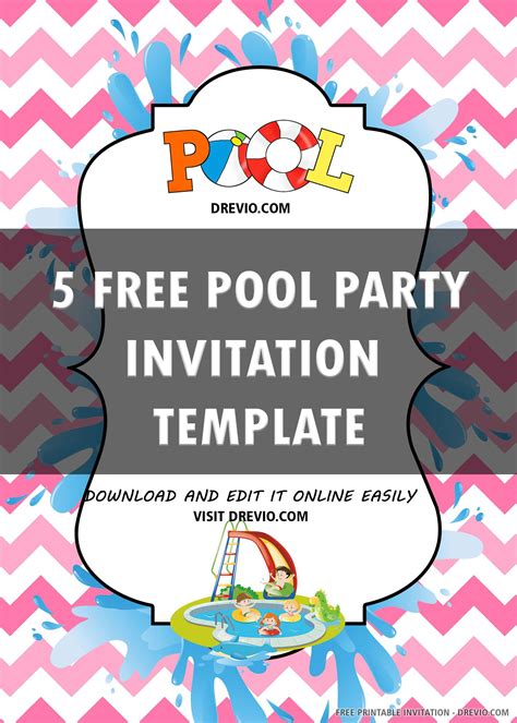 Swimming Party Birthday Invitations Free Printable
