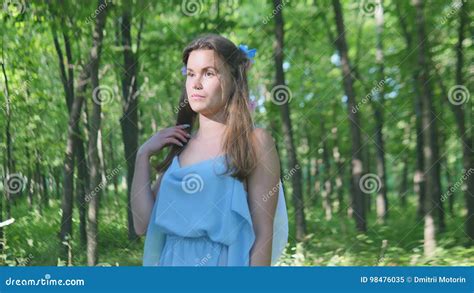 A Forest Nymph Girl In The Forest Stock Video Video Of Green Glamour