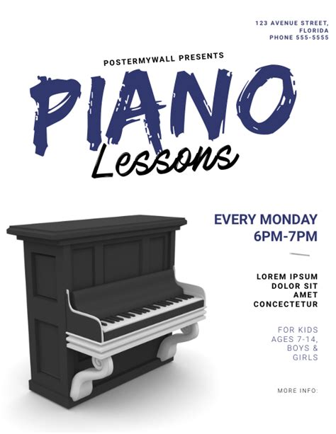 Piano Lessons Flyer Template Postermywall