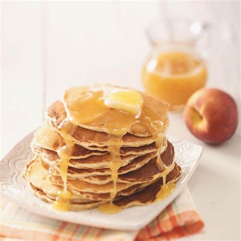 Peach Pancakes With Butter Sauce Recipe Taste Of Home