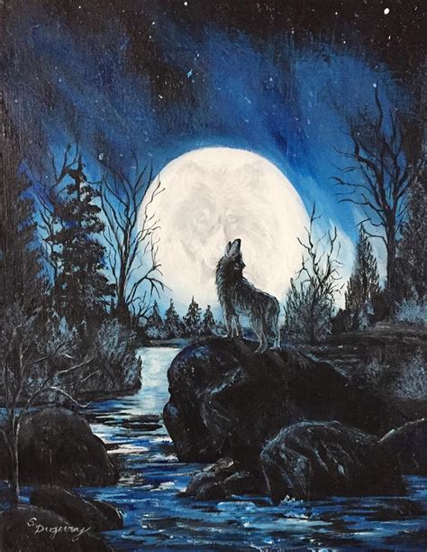 Wolf Moon Painting By Sharon Duguay Fine Art America