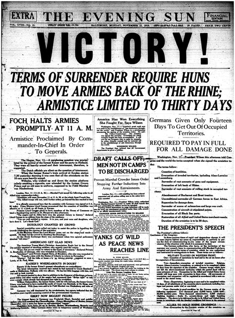 retro baltimore the sun front page november 11 1918 click on