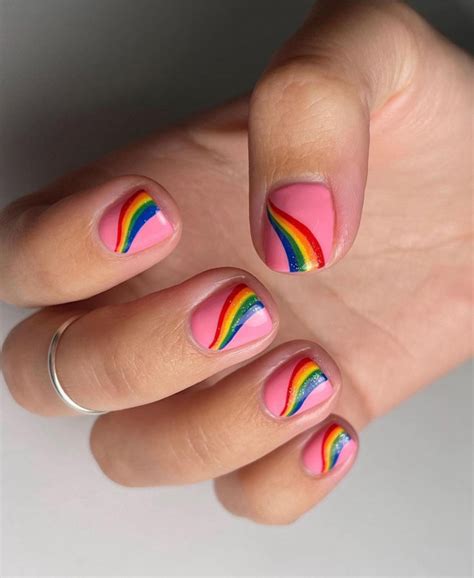 30 best pride nail ideas that ll brighten your outfits rainbow pink short nails i take you