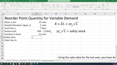 Reorder Point Economic Order Quantity Eoq How To Calculate Ms