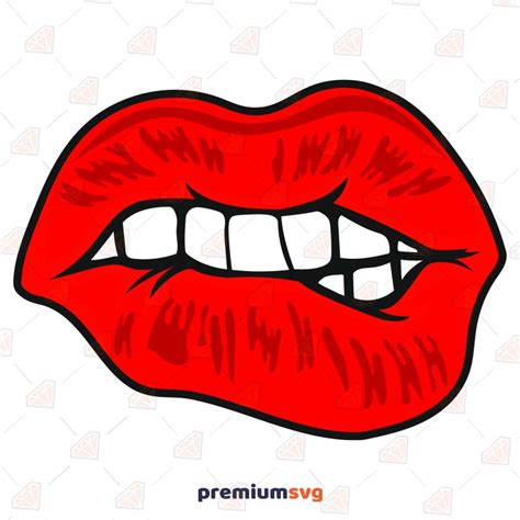 Bite Lips Svg Red Lips Kiss Svg Vector Files Premiumsvg
