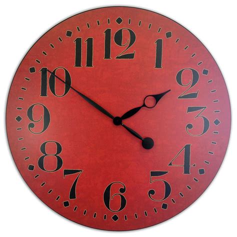 Houston Big Red Clock Red Clock Large Red Wall Clock Red Wall Clock