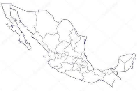 Mapa De Mexico Con Nombres En Blanco Y Negro