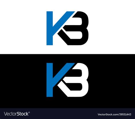 Kb Initial Business Logo Design Royalty Free Vector Image