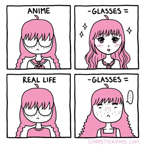 Megane Girls Anime Vs Reality By Chopstickdays On Deviantart Anime