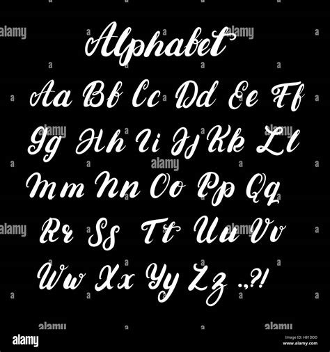 Hand Written Lowercase And Uppercase Calligraphy Alphabet Modern