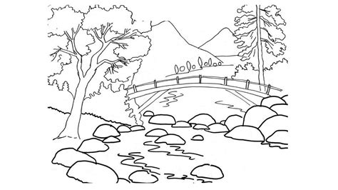 Dibujo Para Colorear De Paisaje