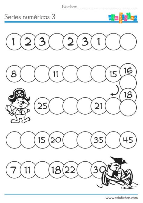 Cartilla Series Numericas Actividades De Matemáticas Preescolares