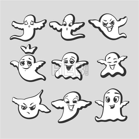 Set Of Emotional Ghosts Instant Download Sketches Emotions Ghost