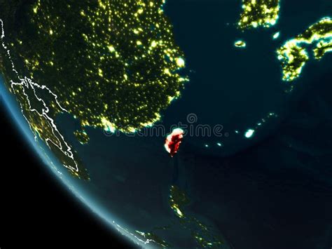 Satellite View Of Taiwan At Night Stock Illustration Illustration Of