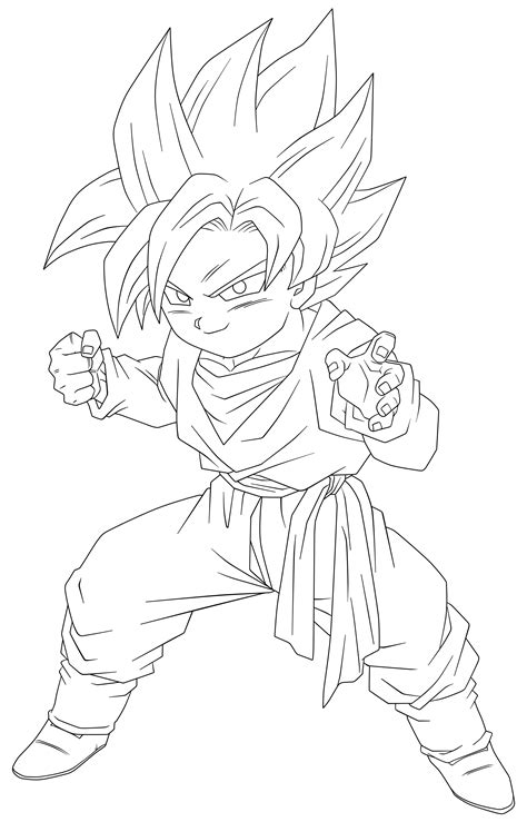It tells about the adventures of the boy son goku, who has incredible strength and tenacity. Lineart 055 - Goten 001 by VICDBZ on deviantART | Coloring ...