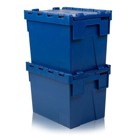 Pack Of 2 25 Litre Plastic Attached Lid Containers Boxes For