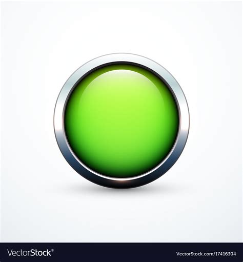 Green Round Button Royalty Free Vector Image Vectorstock