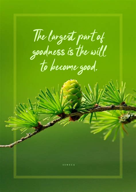 Seneca 's quote about good,goodness. The largest part of goodness…