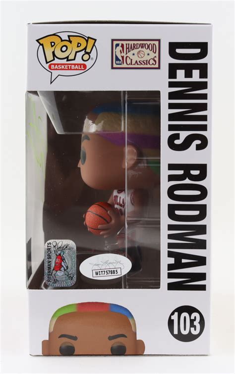 Dennis Rodman Signed Bulls 103 Funko Pop Vinyl Figure Jsa Coa