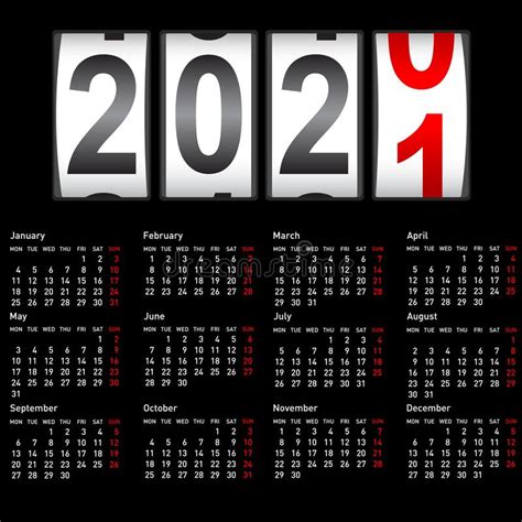 You can now get your printable calendars for 2021, 2022, 2023 as well as planners, schedules, reminders and also, check out our ready made holiday calendar collection. 2021 New Year Counter, Change Calendar Illustration Stock Vector - Illustration of 2020 ...