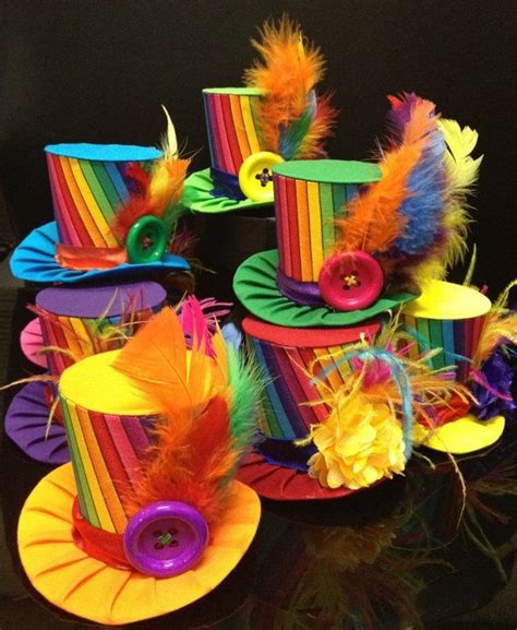 Funky Rainbow Mini Top Hat Crazy Hat Day Crazy Hats Easter Hat Parade Easter Hats Mad Hatter