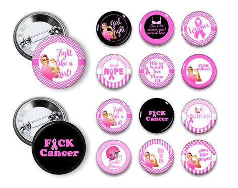 Breast Cancer Awareness Pins Breast Cancer Awareness Pinback Etsy