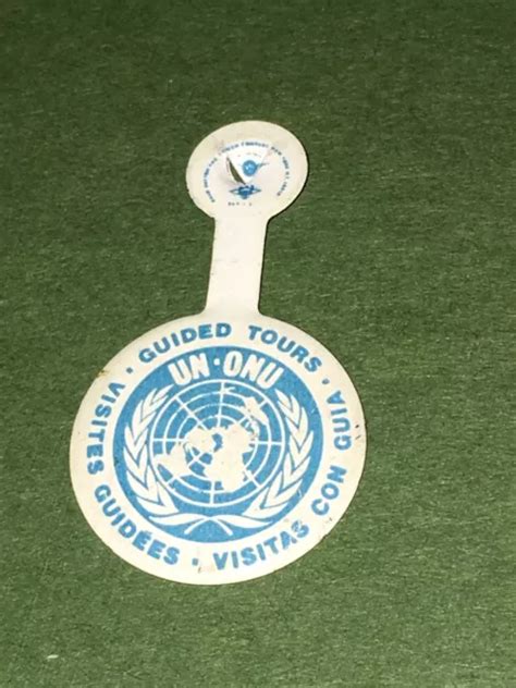 Vintage United Nations Un Onu Guided Tour Tab Fold Metal Button Pin 999 Picclick