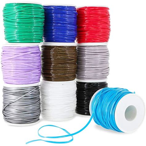 Plastic Lacing Cord Jewelry Making Supplies 10 Vibrant Colors 25 X 1mm 50 Yards 10 Pack