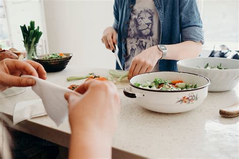 Anonymous Women Preparing Salad Del Colaborador De Stocksy Branislava Ivi Stocksy