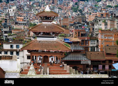 El Templo Maju Deval La Plaza Durbar De Katmandú Nepal Tres Pisos