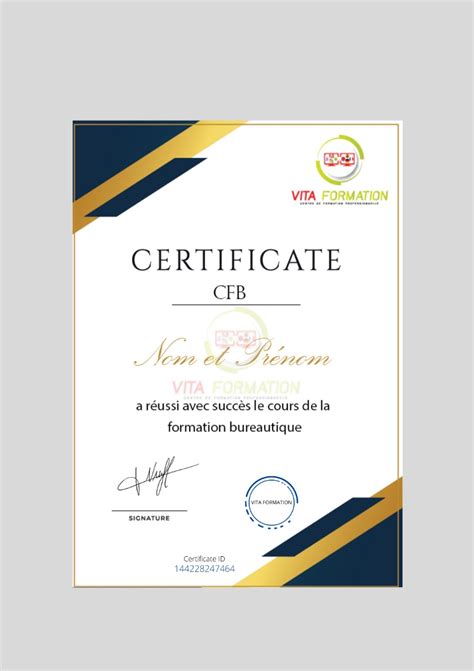 Certificat De Formation Bureautique Cfb Vitaformation