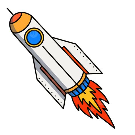Space Rocket Ship Clipart Vector Cartoon Simple Space Rocket Rocket