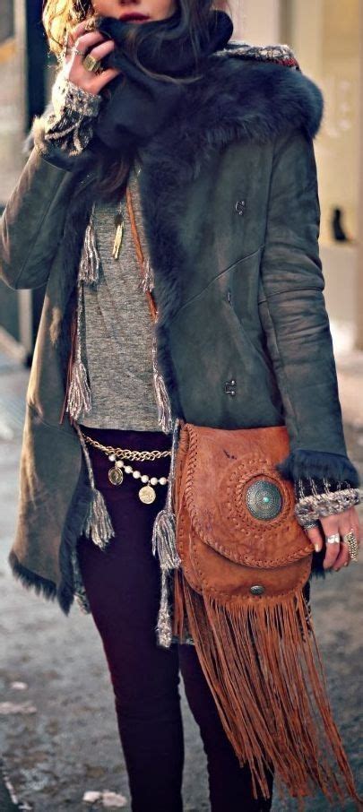 Boho Bag Leather And Fringe American Hippie Bohemian Style American