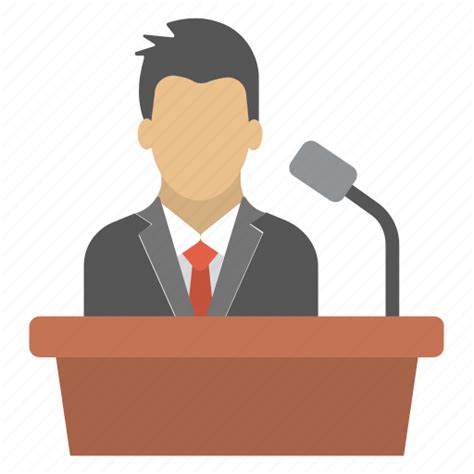 Conference Political Leader Public Speaker Seminar Speech Icon