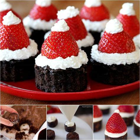 These christmas tree brownies make gorgeous christmas gifts to give or just look great to take on a platter for a party. Creative Ideas - DIY Strawberry Santa Christmas Cake