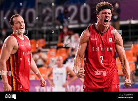 Belgian Basket 3x3 Player Thibaut Vervoort Celebrates After Scoring