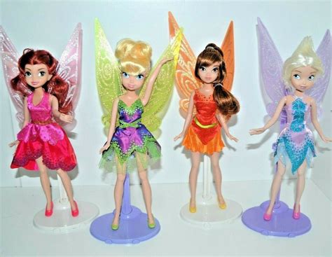 Disney Parks Pixie Hollow Fairies Collectible Piece Figure Set Tinkerbell Silvermist Fawn