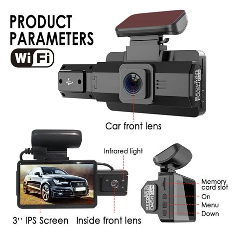 Unicbazar Wifi Hidden Car Dash Cam Dvr Full Hd Dash Mini Camera Dual