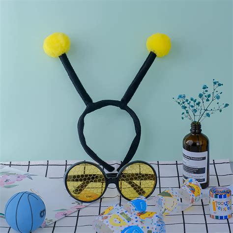 Dearlan 2 Pack Butterfly Antenna Headband And Black Eyeglasses Bug Antenna Headband Butterfly