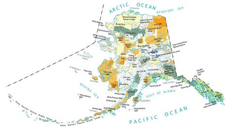 Alaska State Map Places And Landmarks Gis Geography