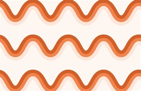 Terracotta Orange 70s Retro Wave Repeat Pattern Wallpaper Hovia