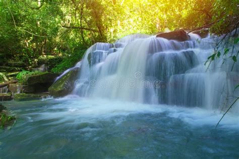 Beautiful Waterfall In Rainforest At Phu Tub Berk Mountain Phet Stock