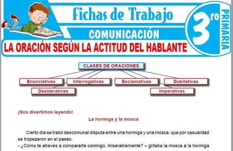 La Oración Según La Actitud Del Hablante Para Tercero De Primaria Fichas