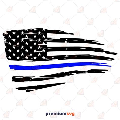 Distressed Police Flag Svg File Thin Blue Line Flag Svg Premiumsvg