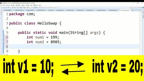 Constants are used in programming to make code a bit more so what you saw in the examples so far, were just private constants. How to swap numbers in java ? | Java tutorial for ...