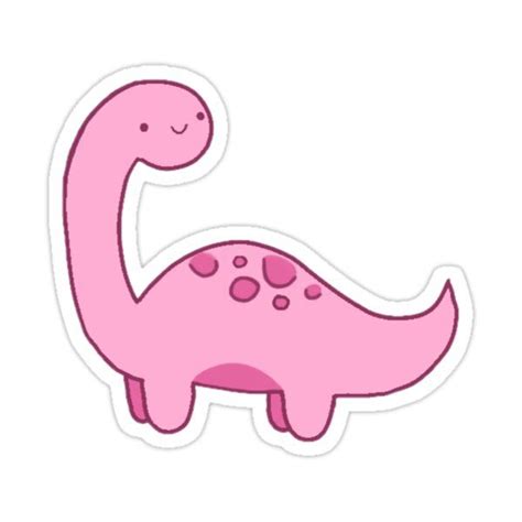 Happy Pink Dino Sticker For Sale By Shaynahf Dinosaur Stickers